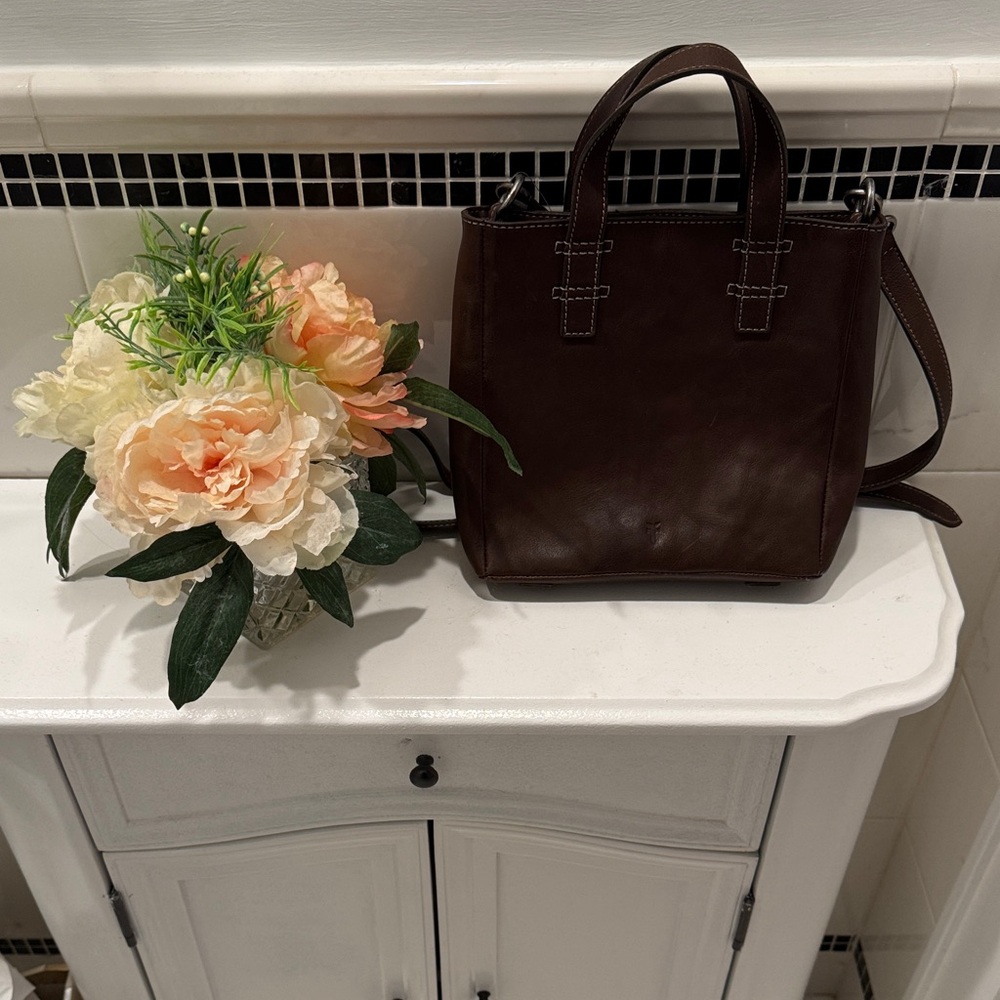 Frye mini Mindy Brown Leather Tote Bag